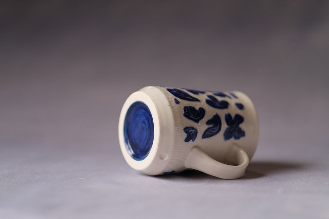 Blue Carved Mug