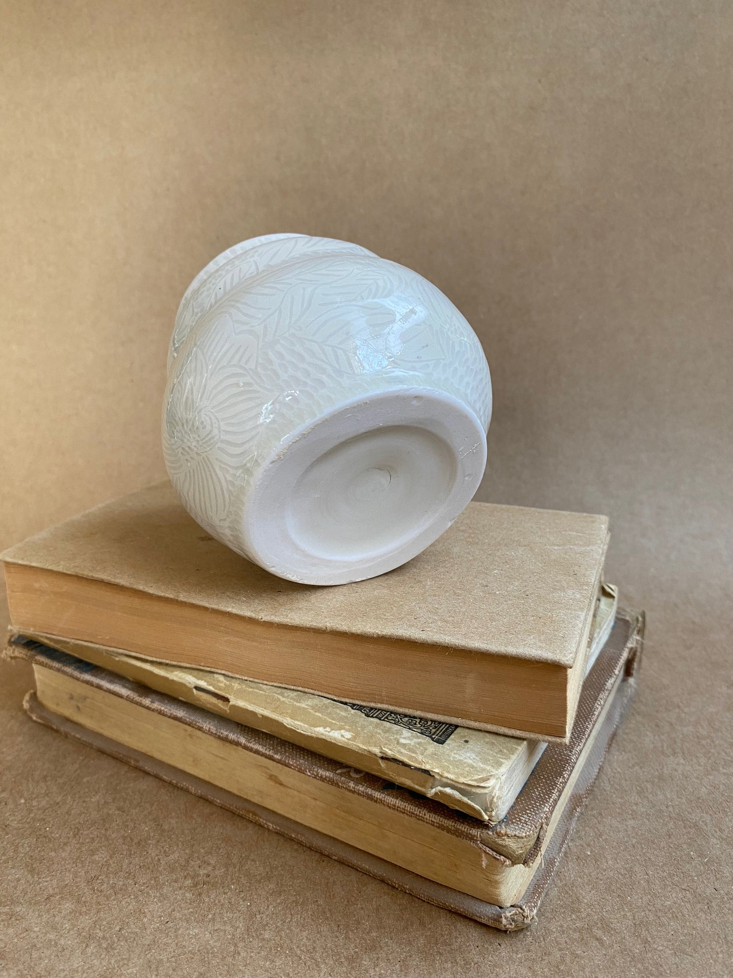 White Carved Vase