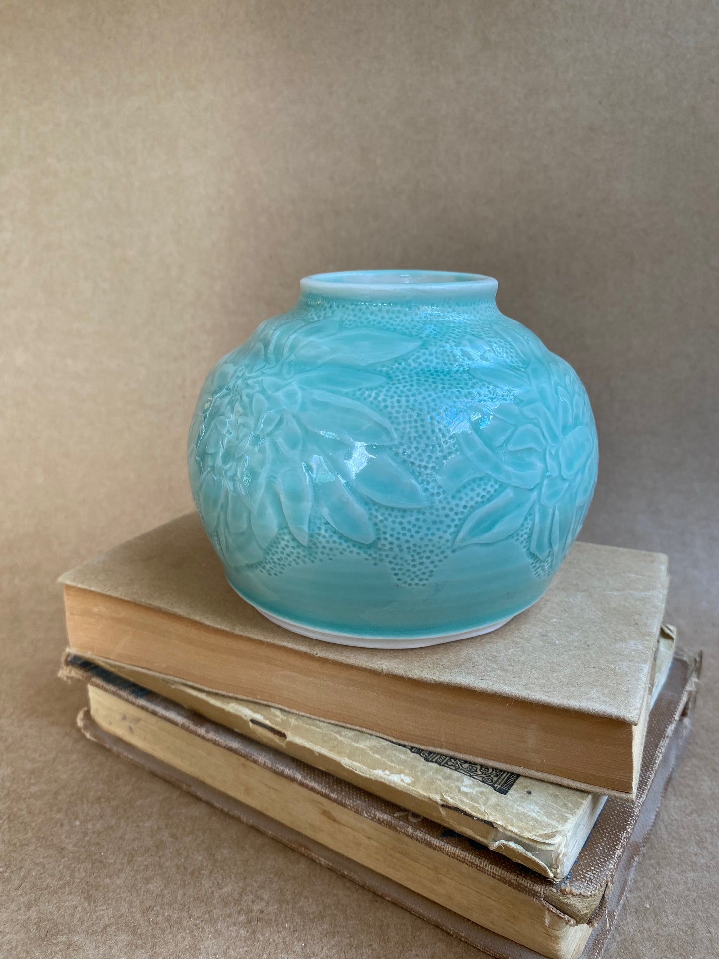 Green Carved Vase
