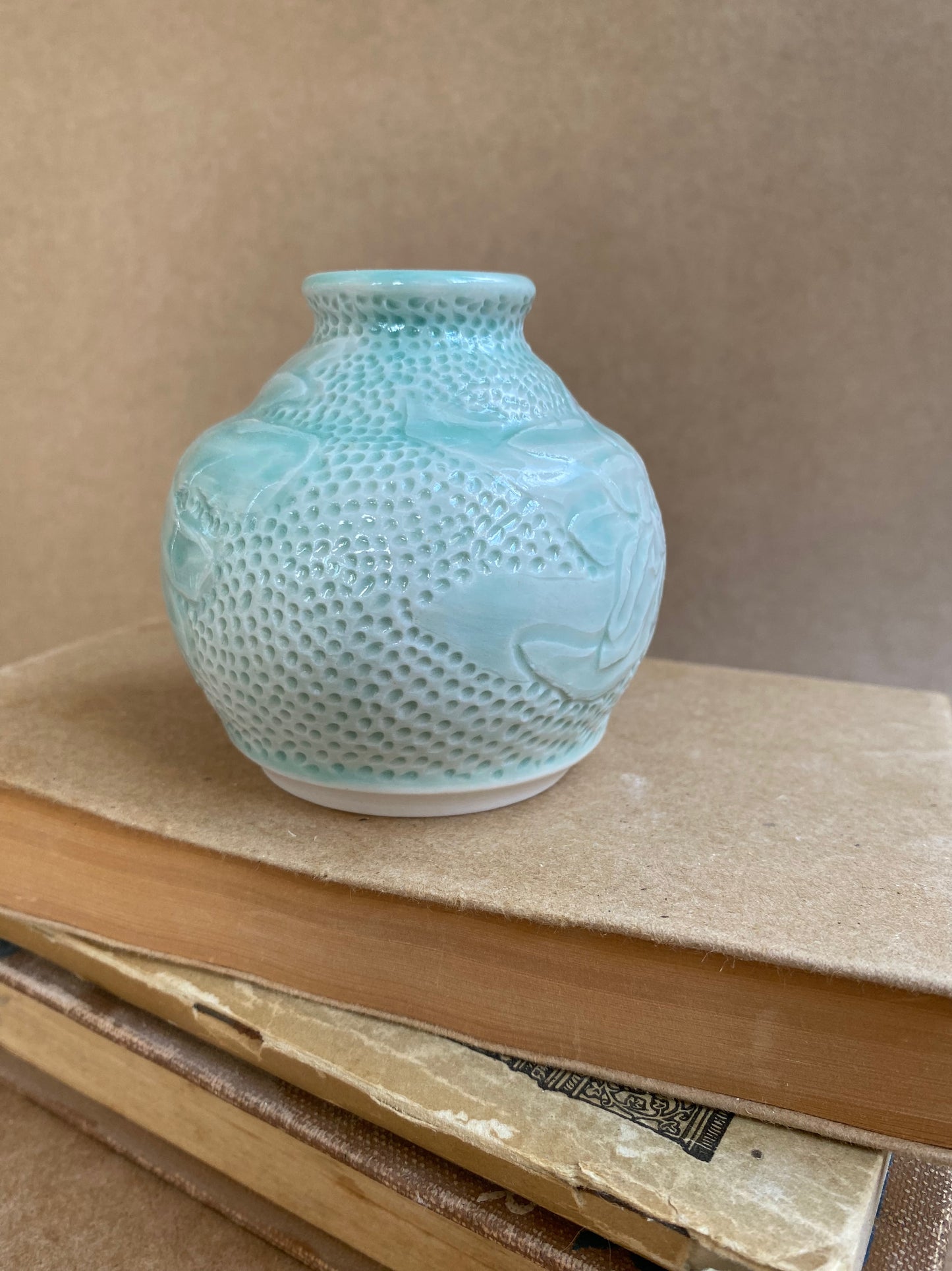 Green Carved Vase