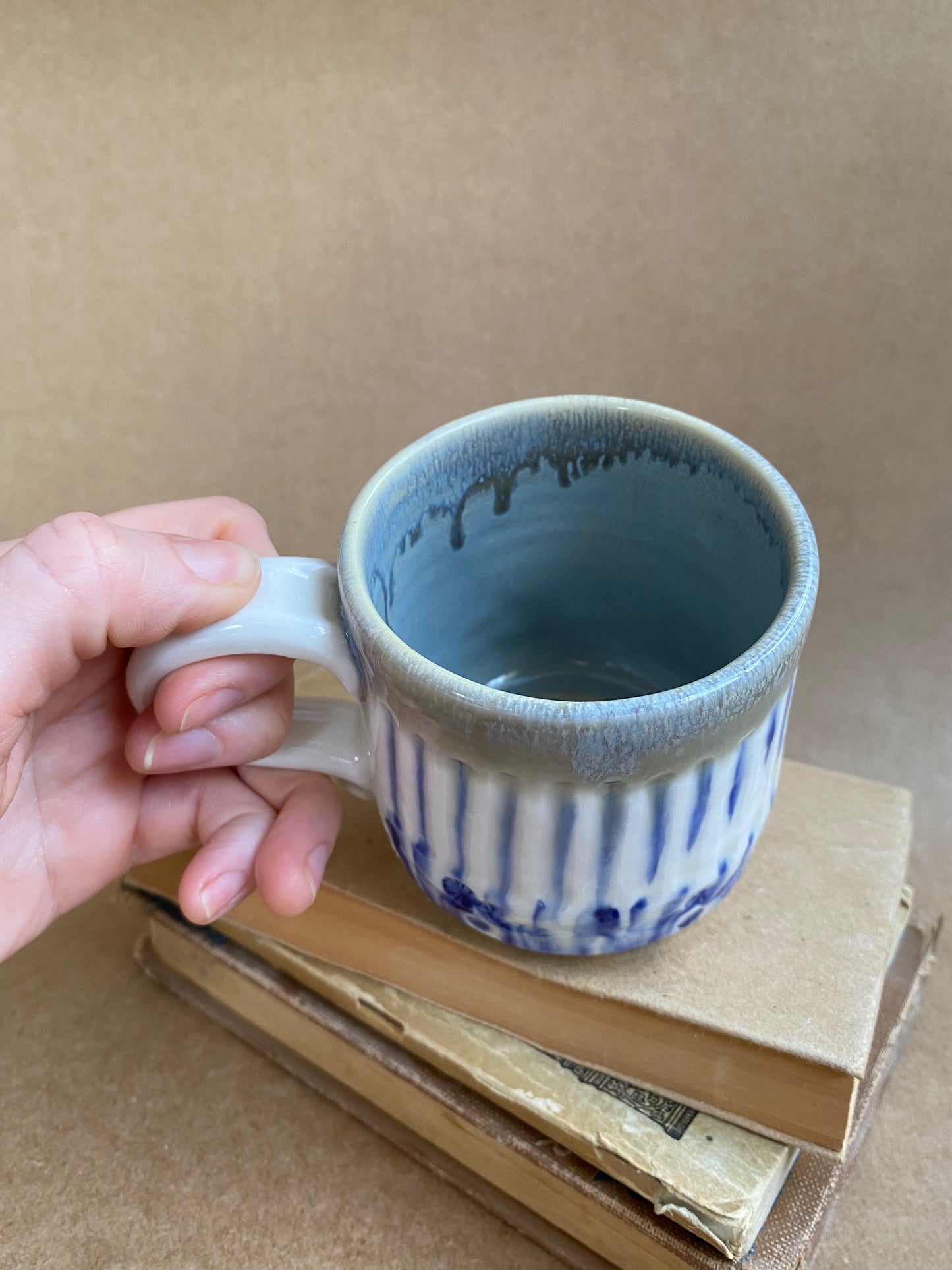 Blue, White, Gray Mug