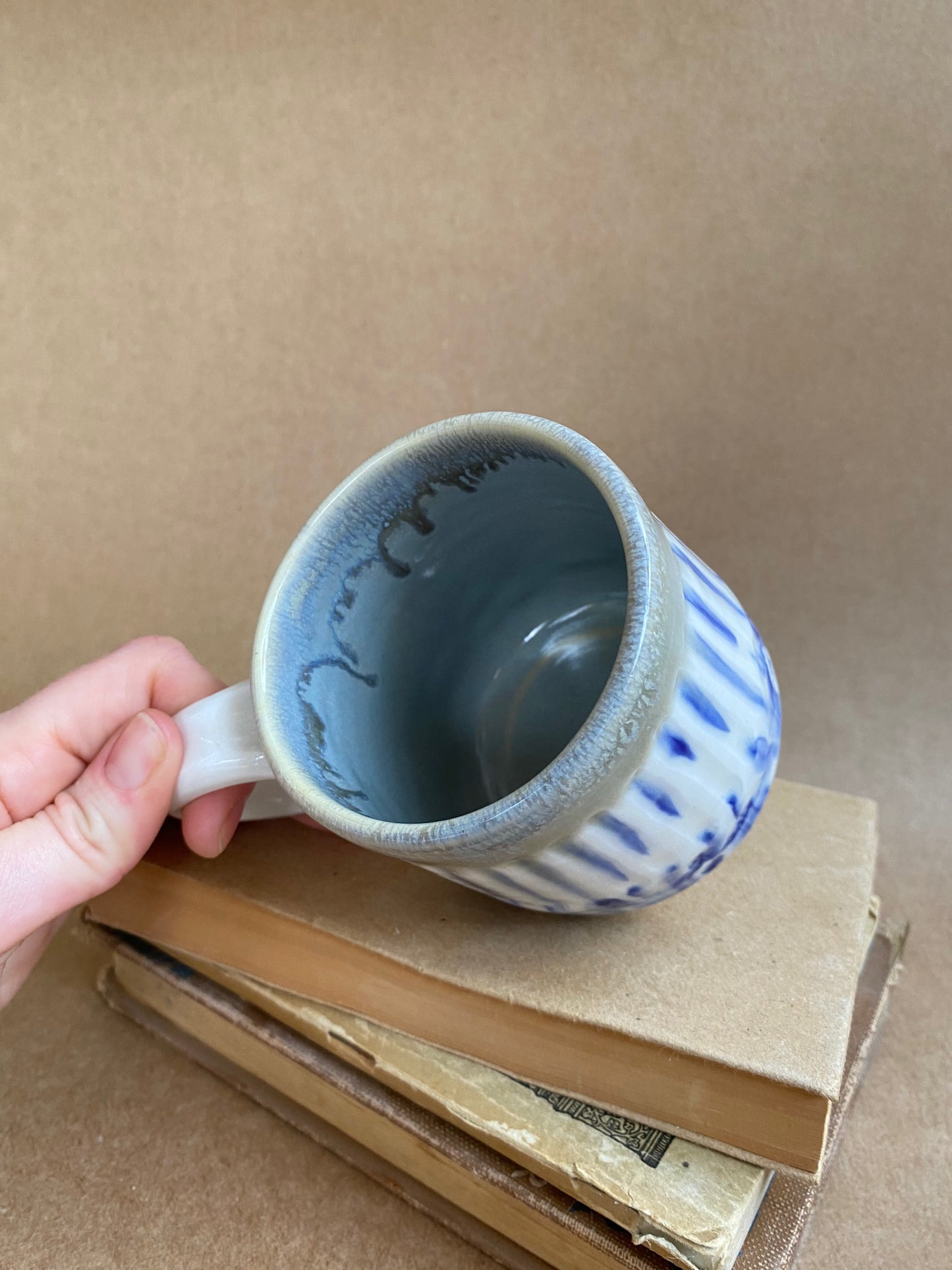Blue, White, Gray Mug