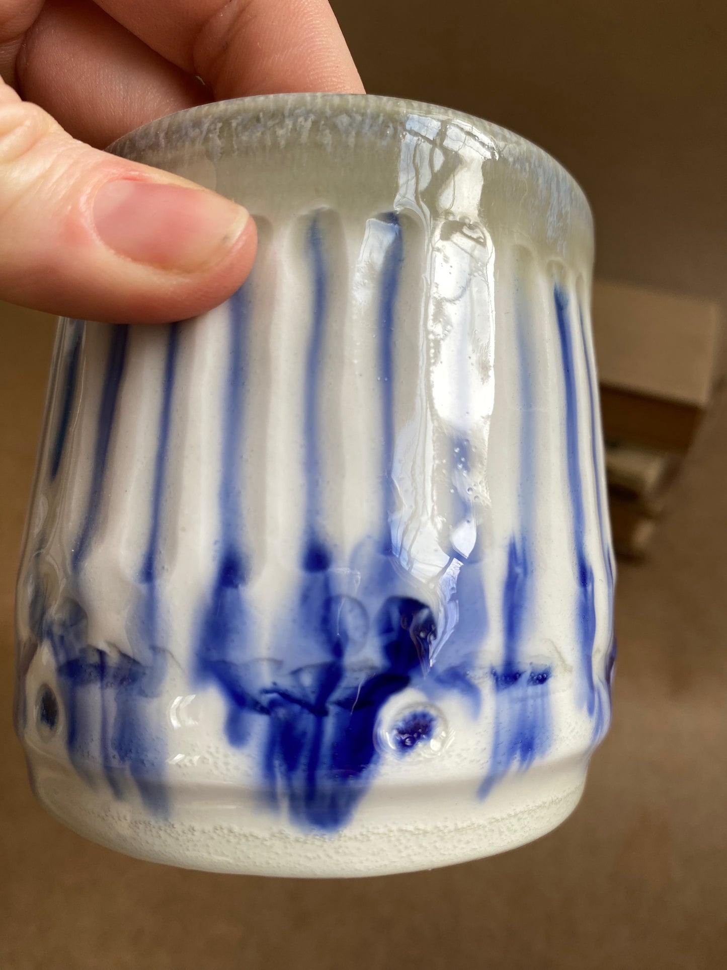 Blue, White, Gray Mug