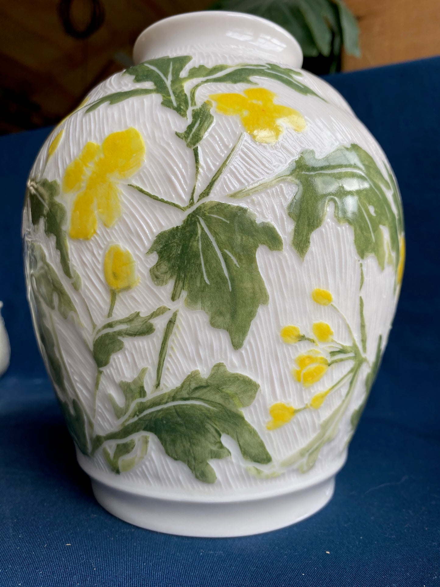 Wood Poppy Carved Vase