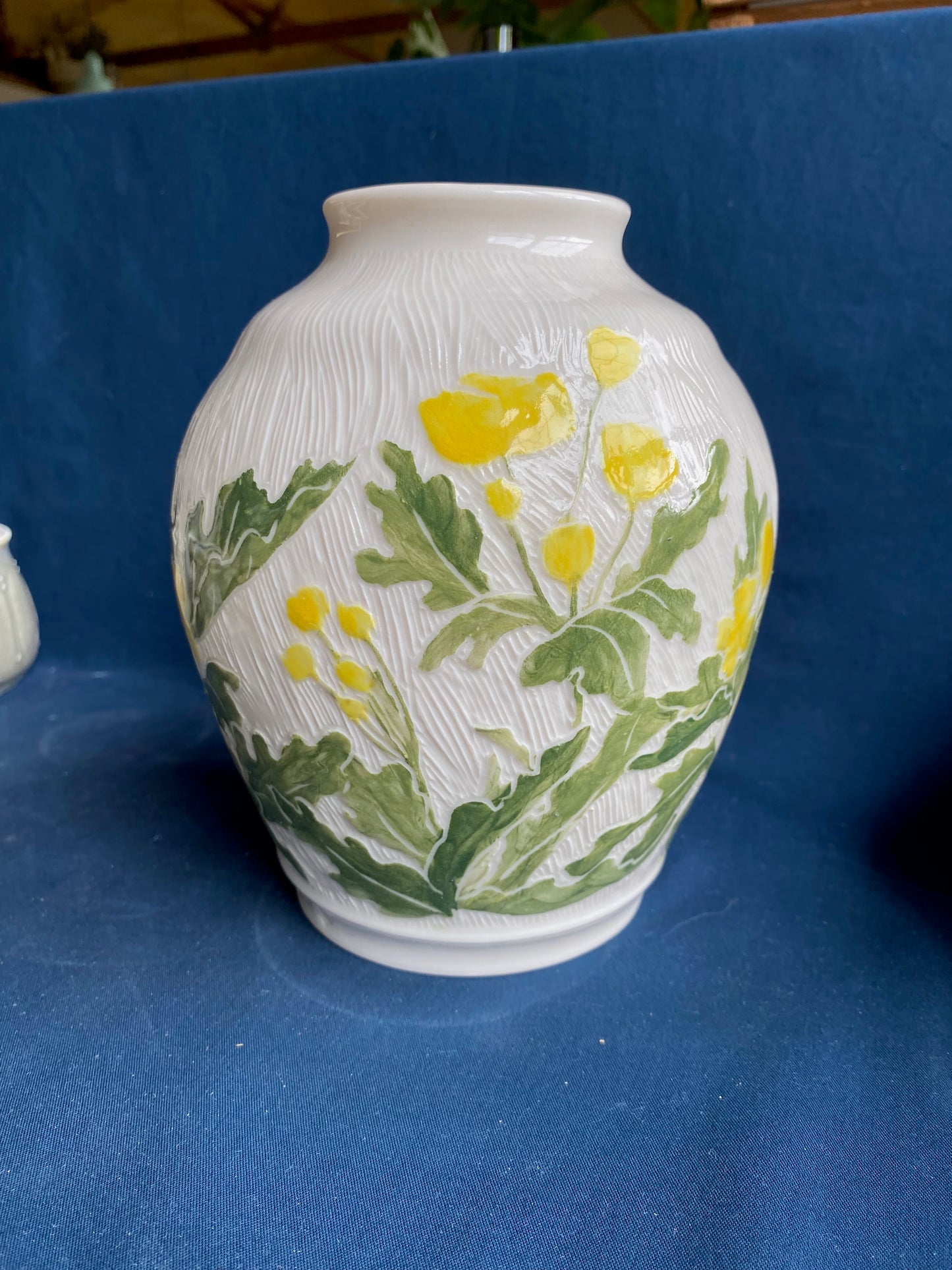 Wood Poppy Carved Vase