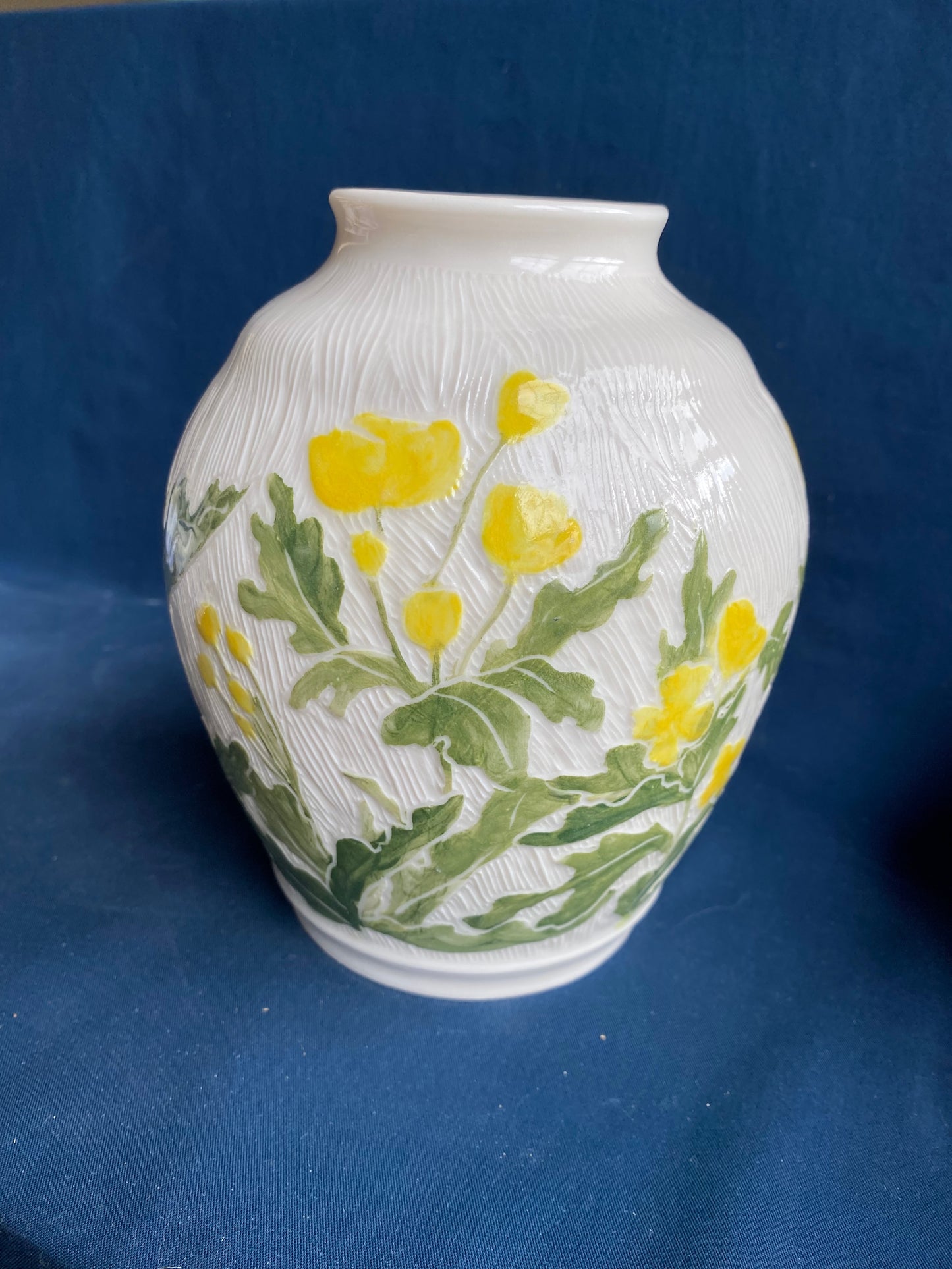 Wood Poppy Carved Vase