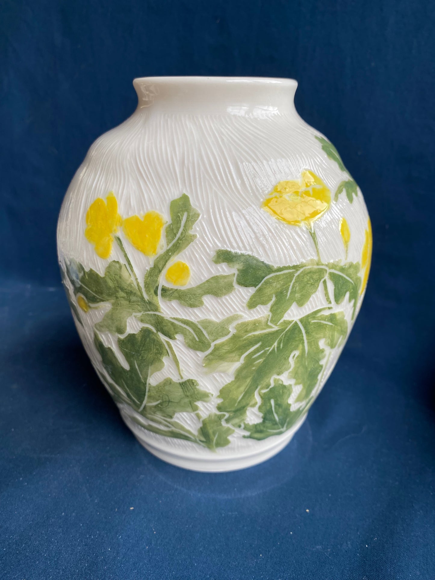 Wood Poppy Carved Vase