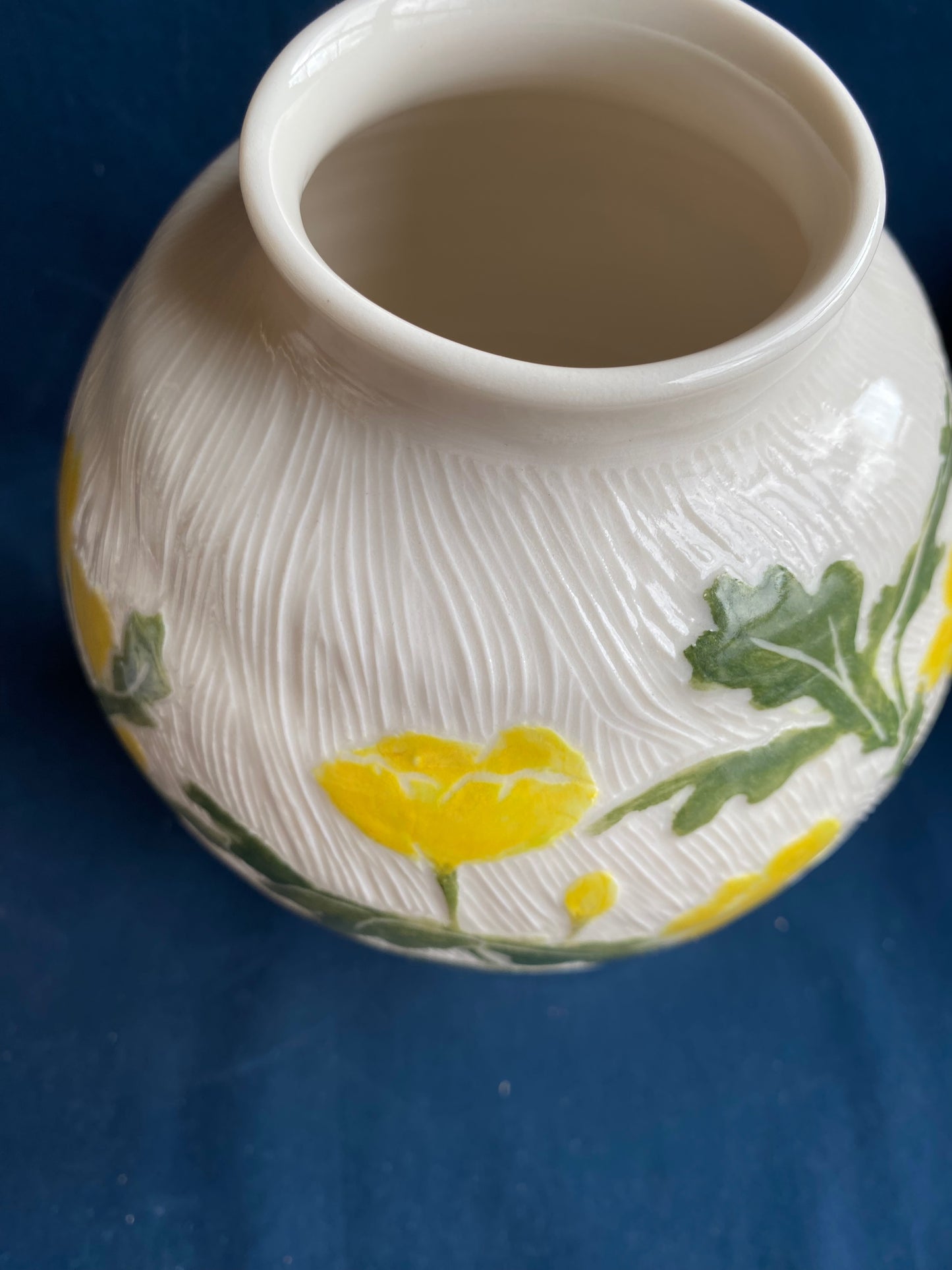 Wood Poppy Carved Vase