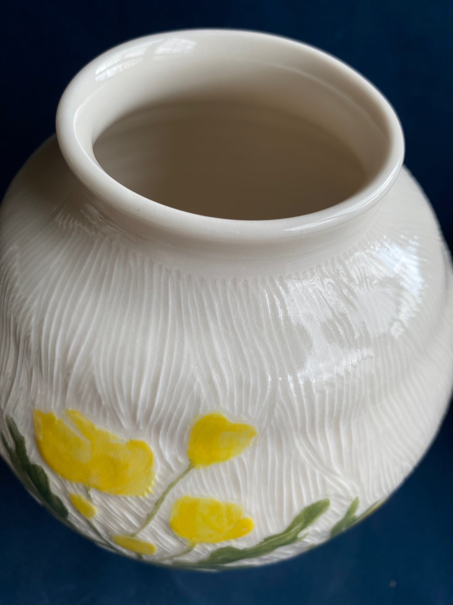 Wood Poppy Carved Vase