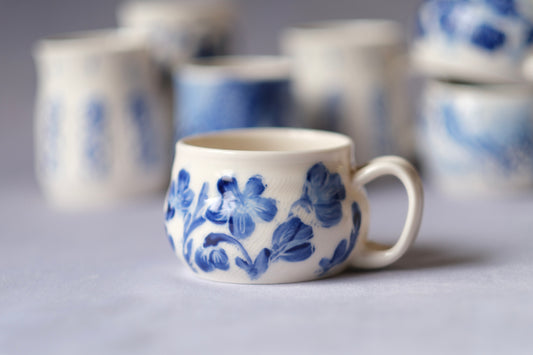 Cobalt Floral Mug