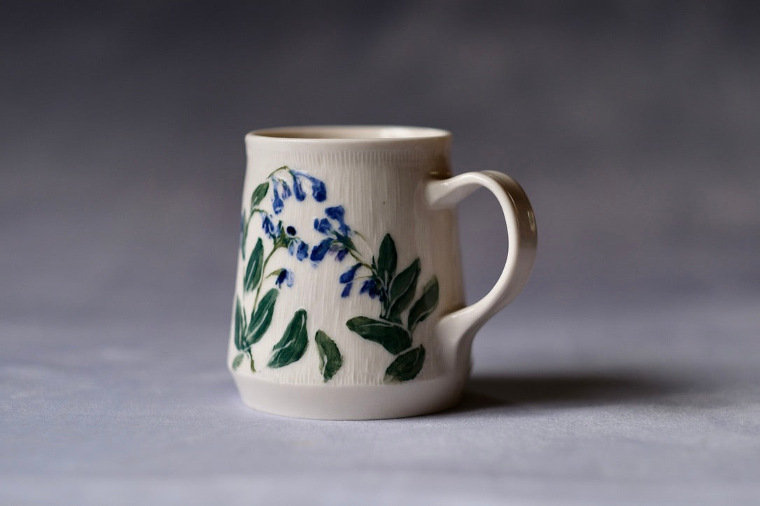 Bluebell Carved Mug