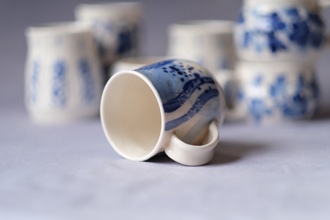 Cobalt Dots and Lines Mug