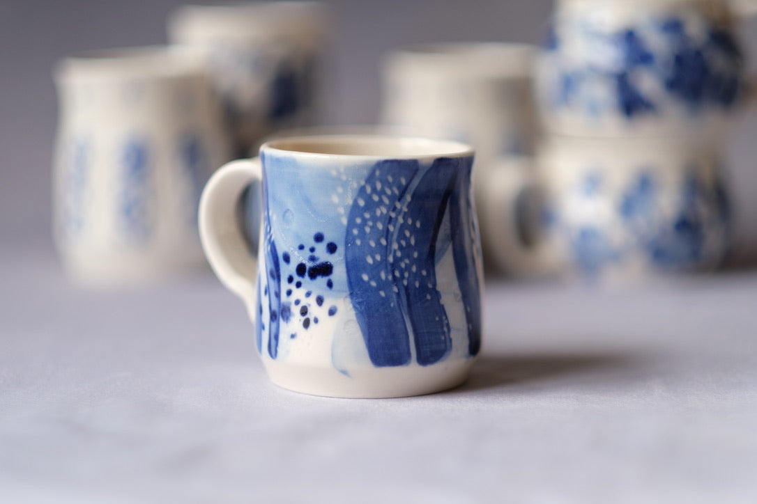 Cobalt Dots and Lines Mug