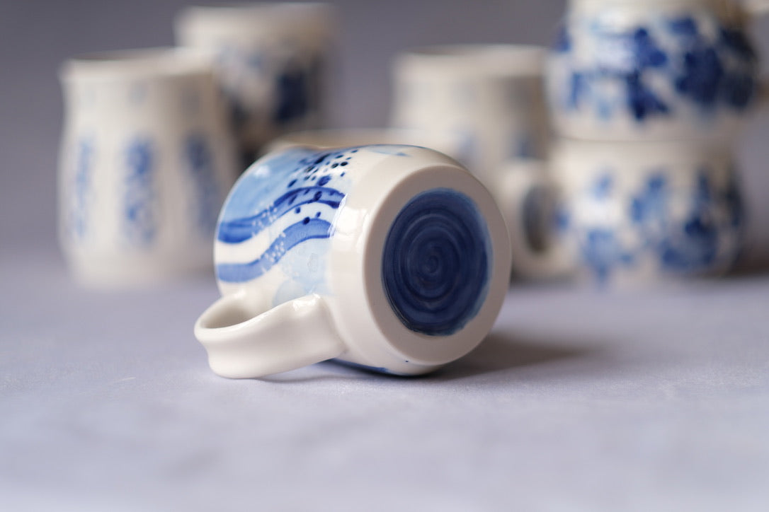 Cobalt Dots and Lines Mug