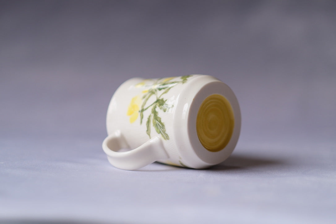 Wood Poppy Carved Mug