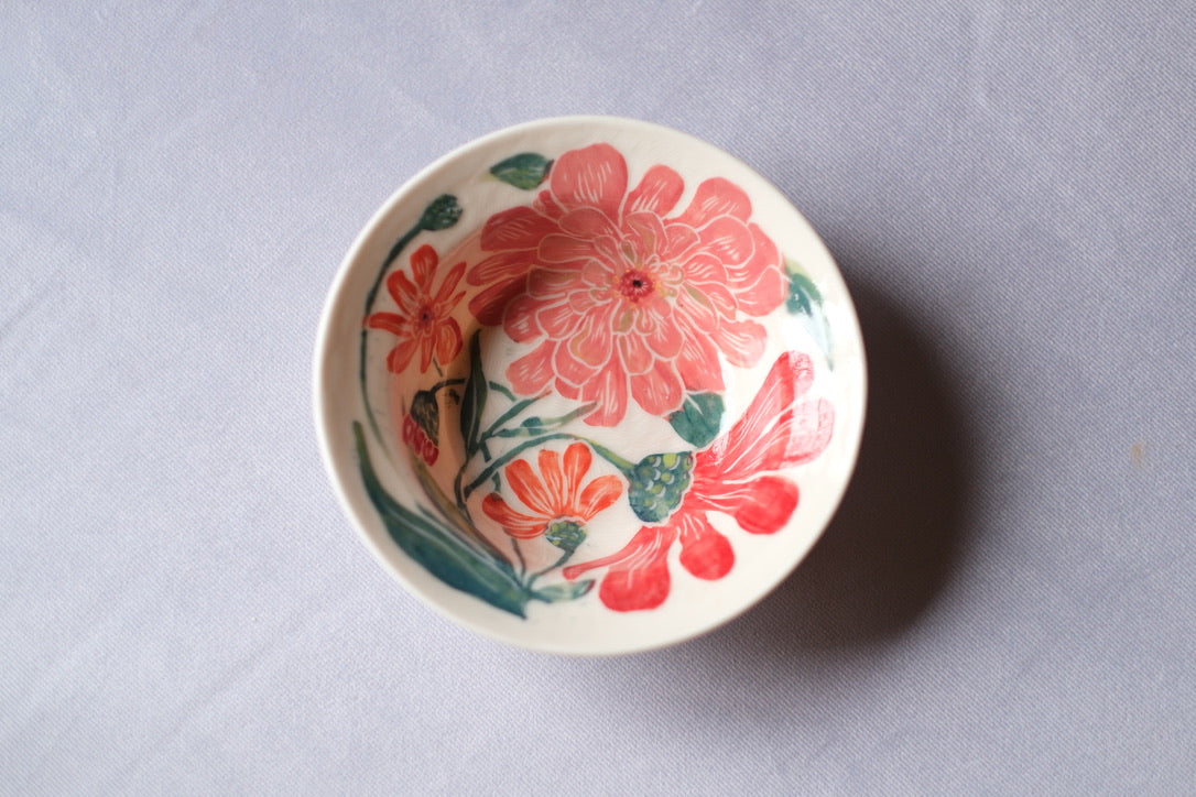 Carved Zinnia Cereal Bowl
