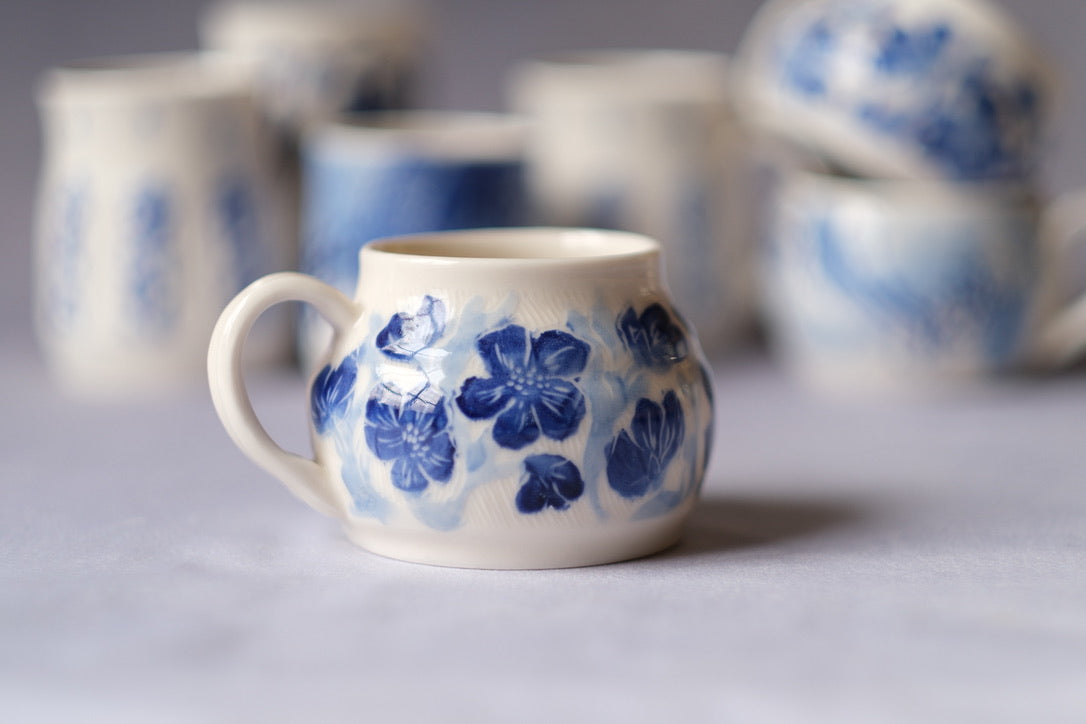 Floral Cobalt Mug