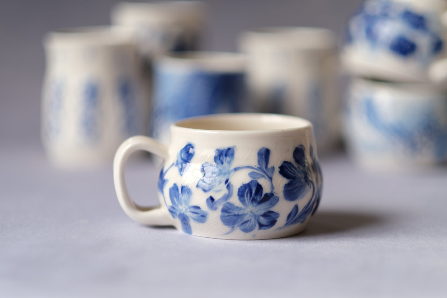 Cobalt Floral Mug