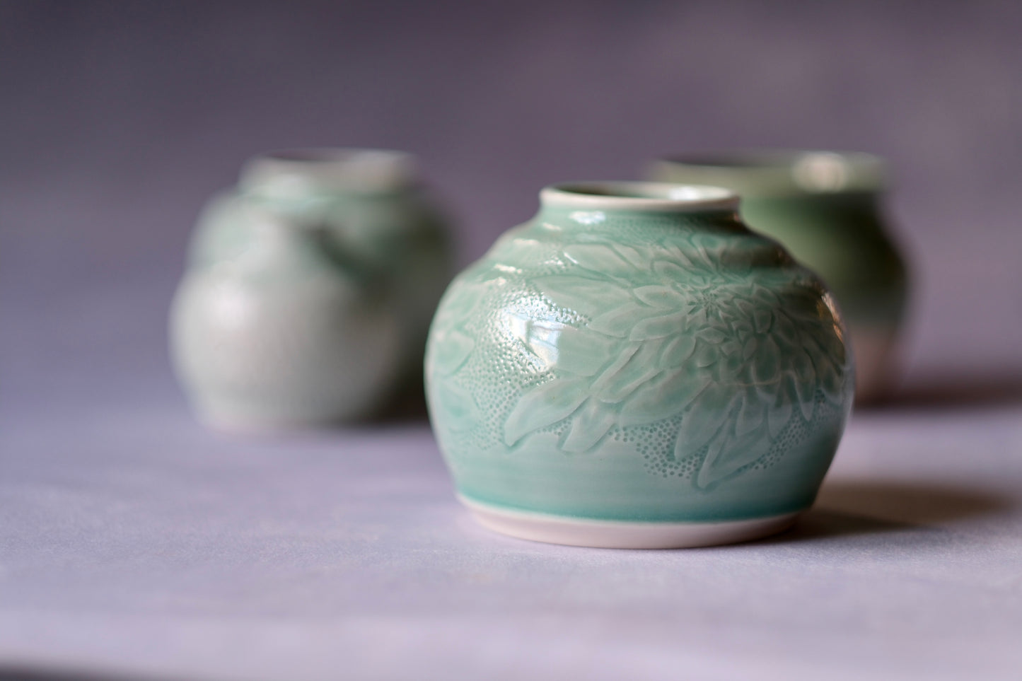 Green Carved Vase