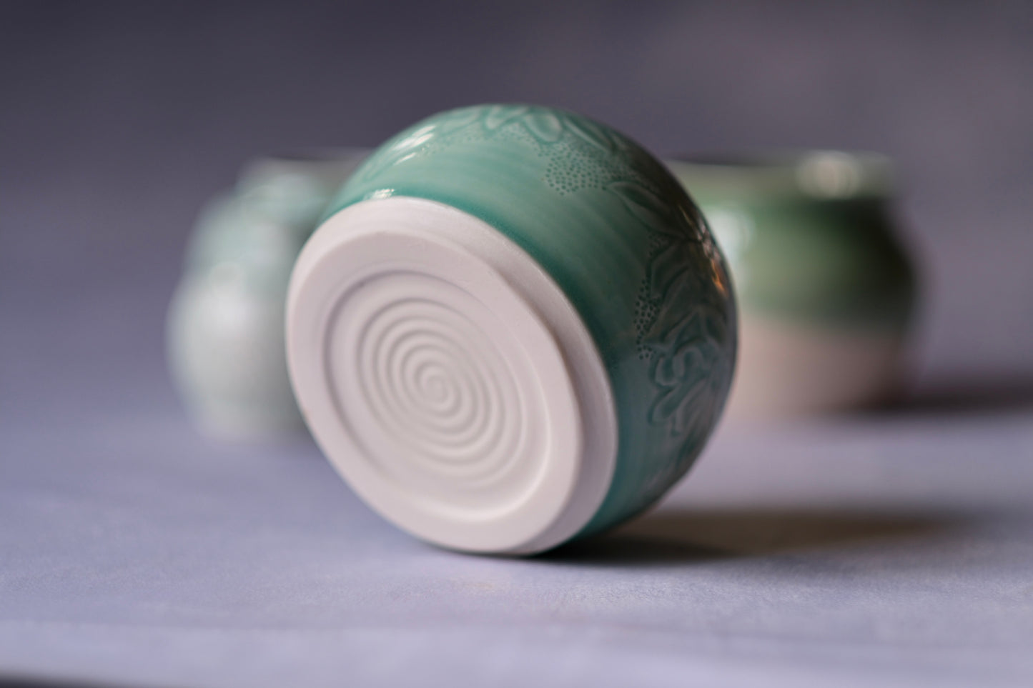 Green Carved Vase