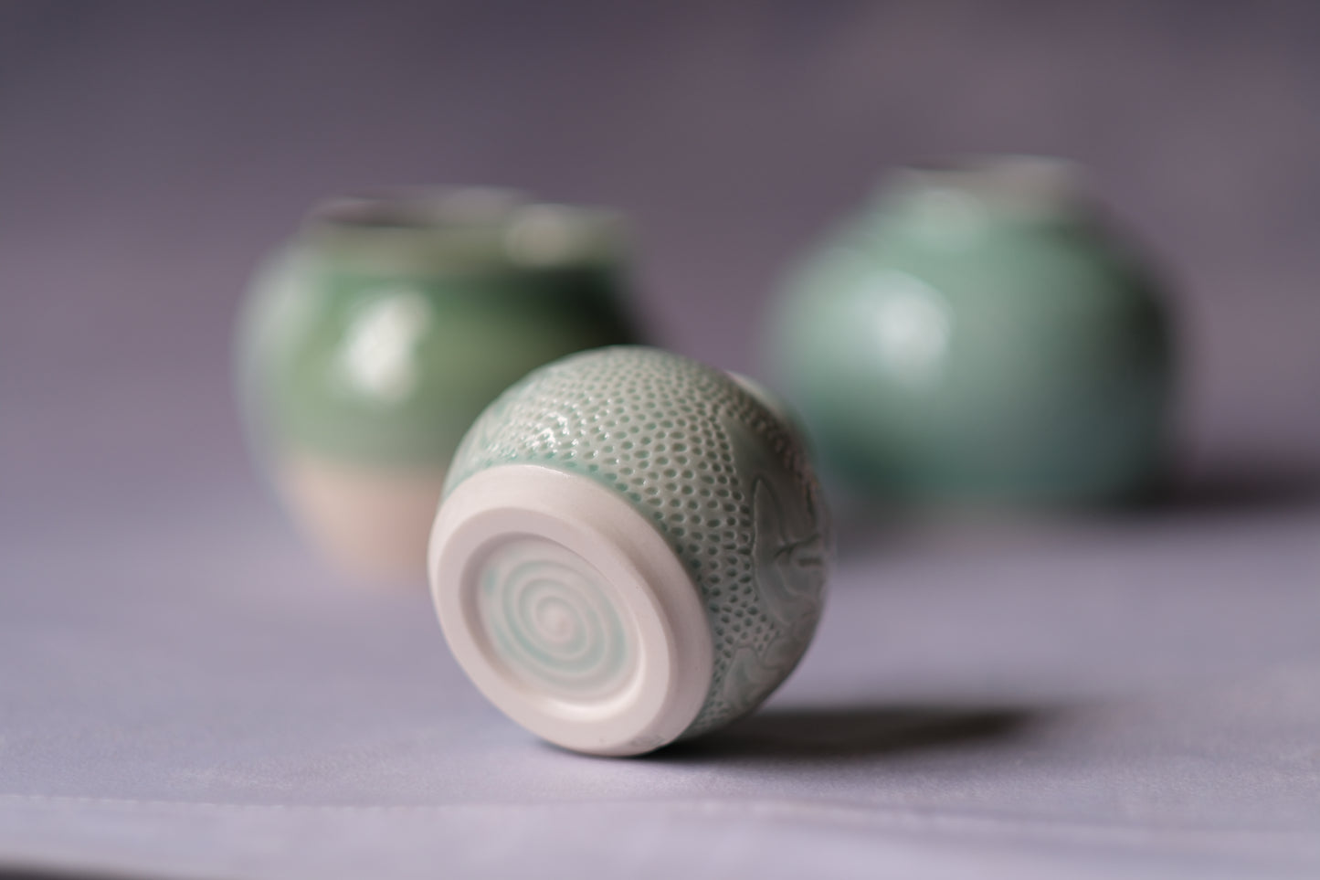 Green Carved Vase