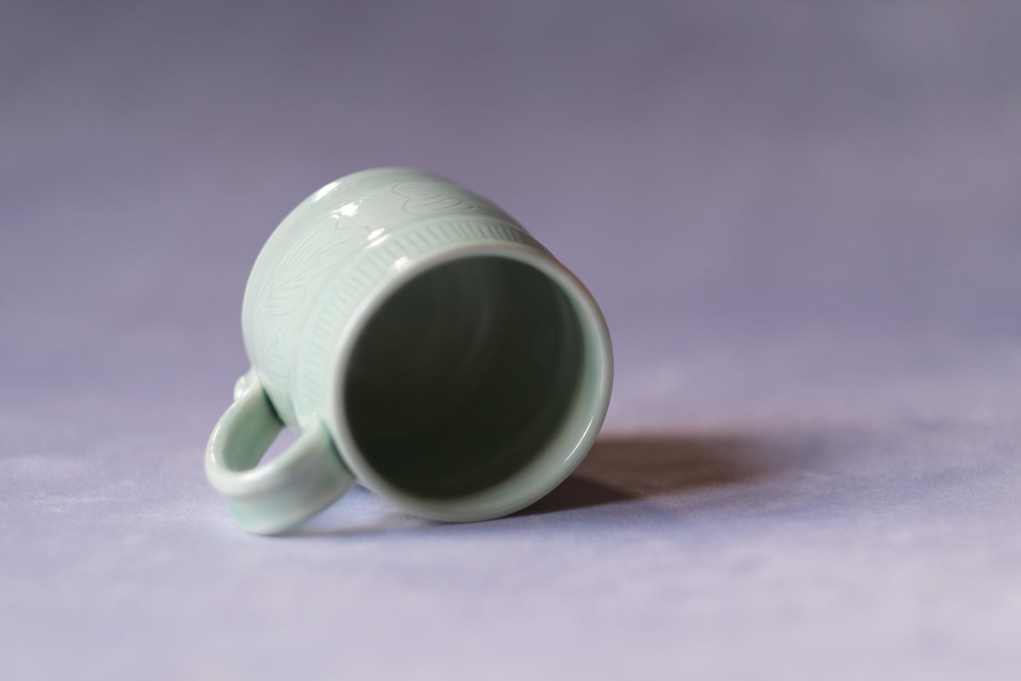 Green Carved Mug