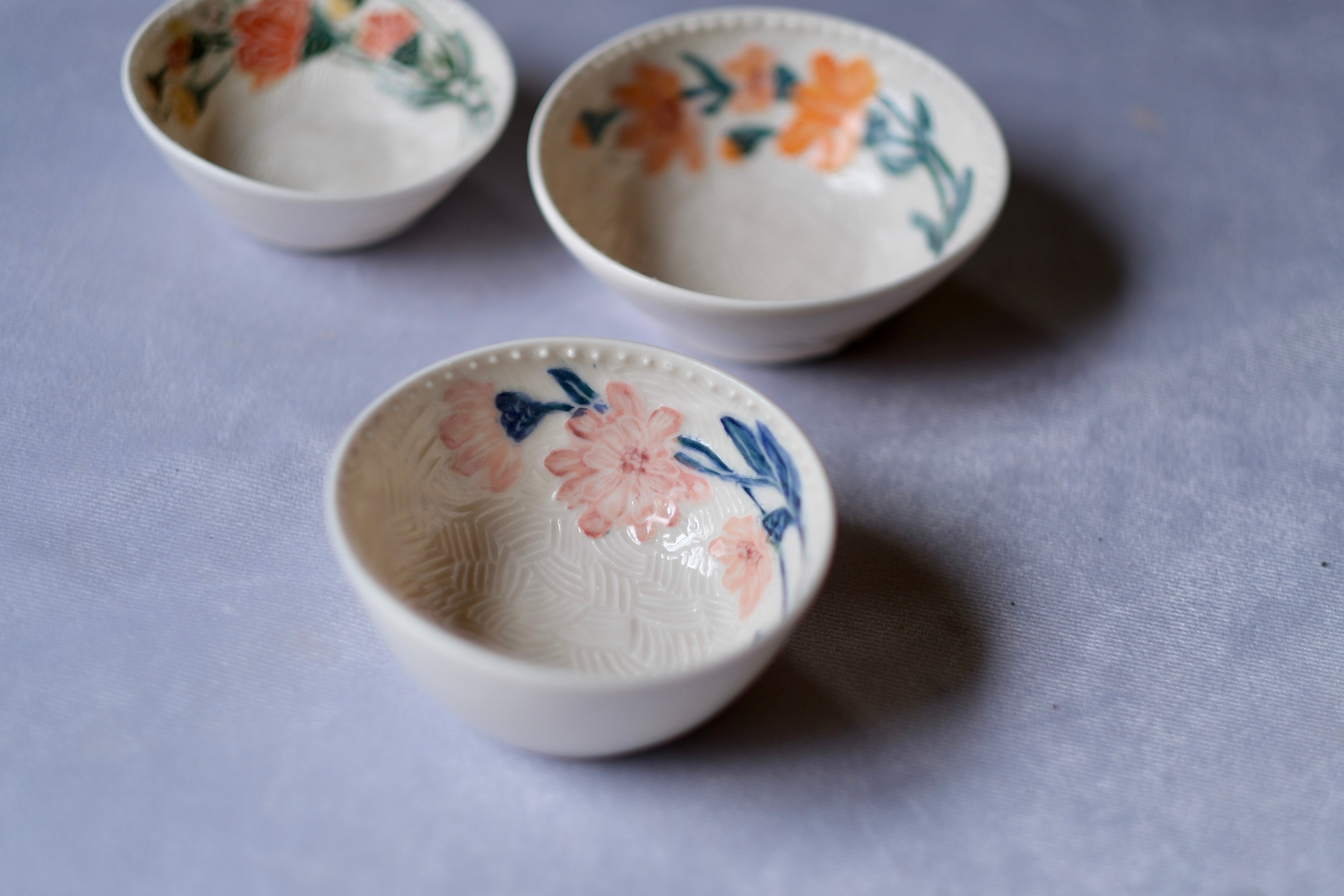 Mini Carved Zinnia Bowl – Back Creek Pottery and Studio
