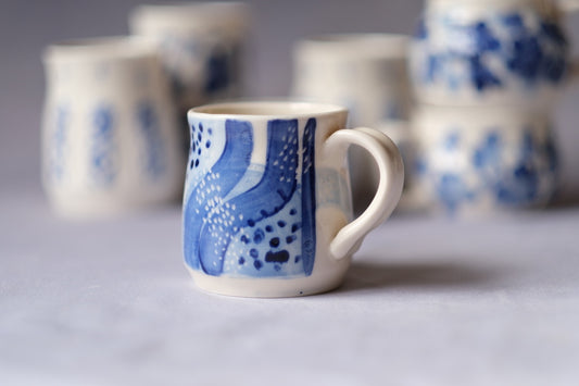 Cobalt Dots and Lines Mug
