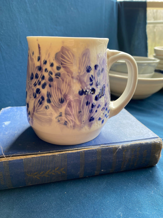 Violet Anemone Carved Mug