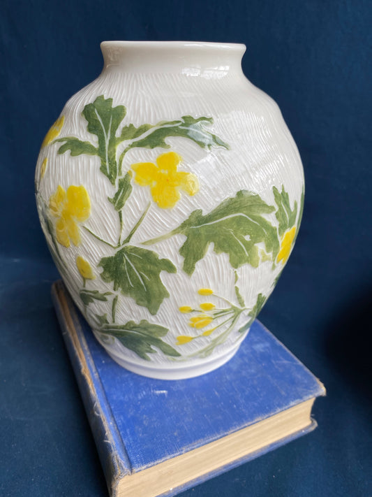 Wood Poppy Carved Vase